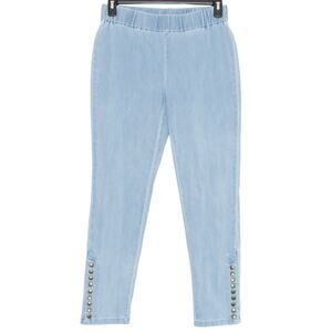 Soft Surroundings Womens Jeans Metro Jegging Pull On Snap Cuff Blue Small DX